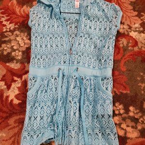 Justice Eyelet style Swim Cover Up - Size 10 with hood